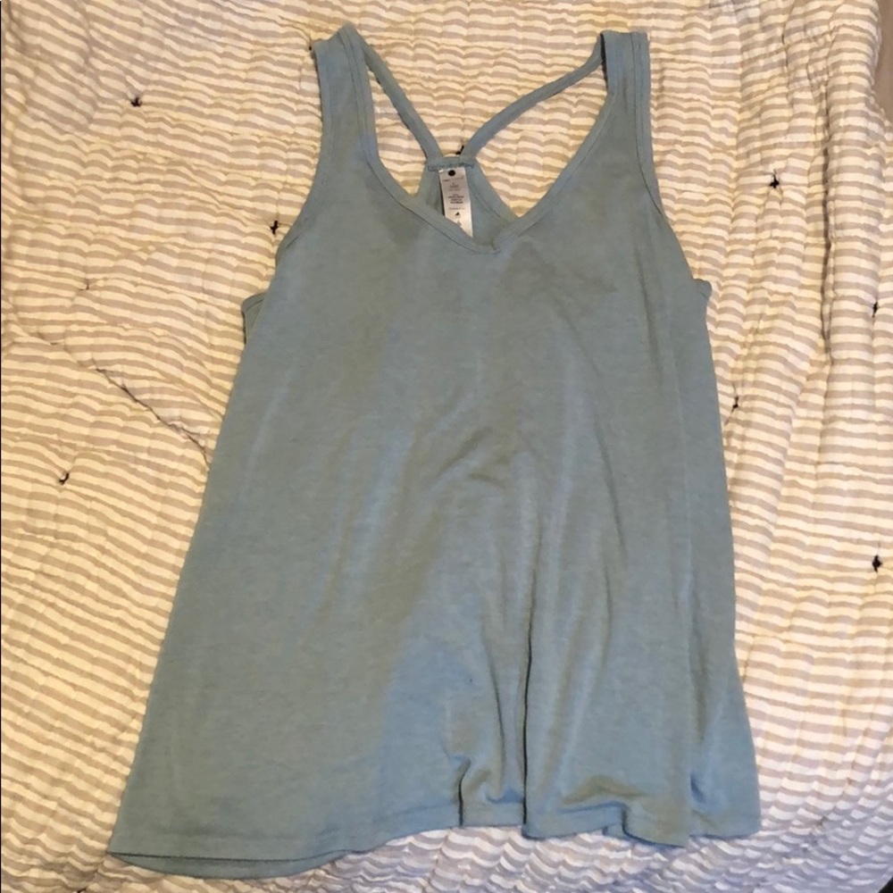 GREY BLUE CROSSBACK WORKOUT TANK